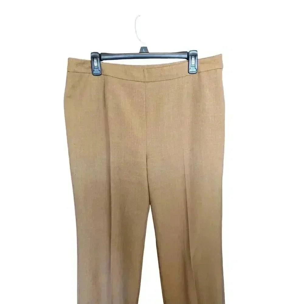 Le Suit Khaki Side Zip Dress Pants Size 12 - Picture 2 of 5